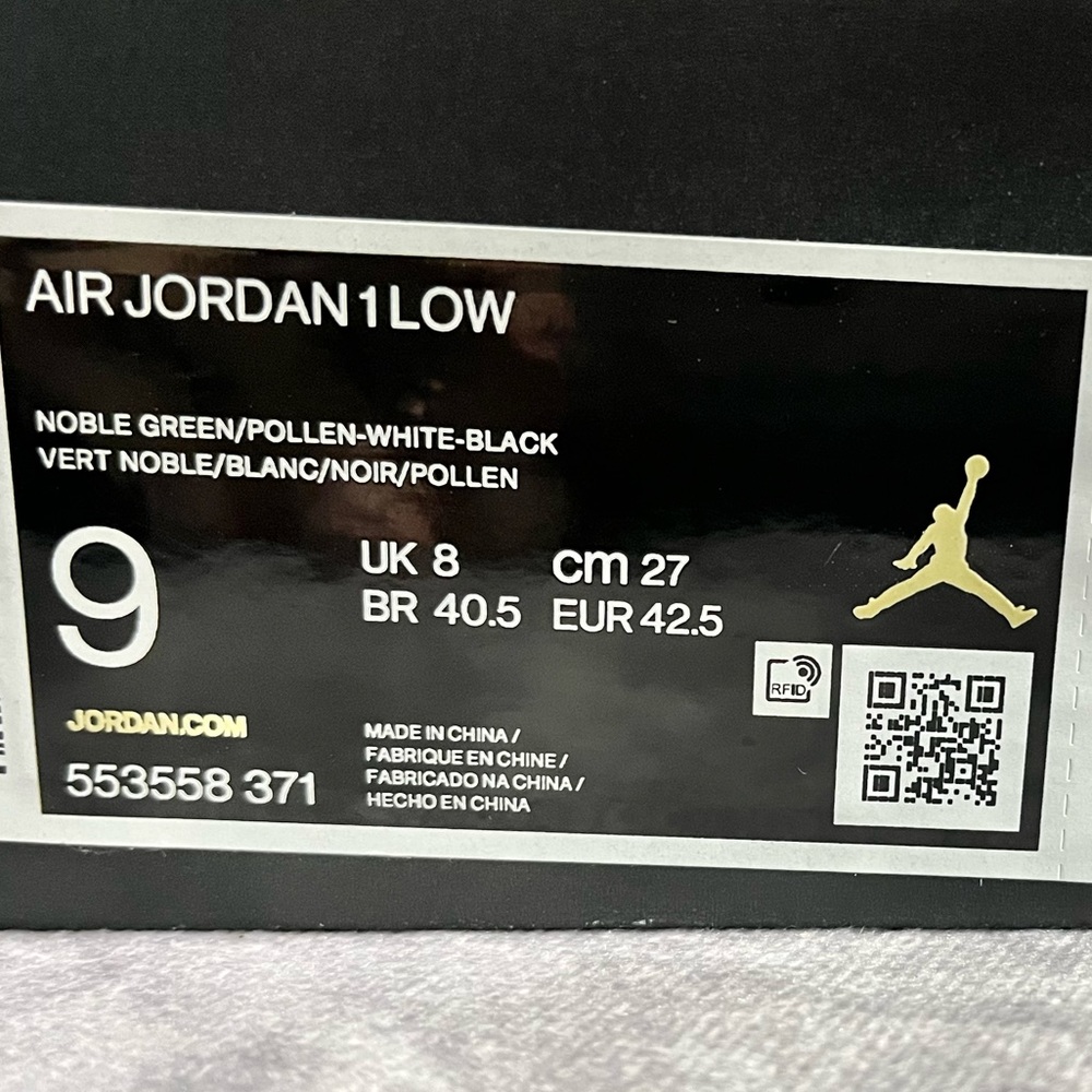 🔥Noble Green Toe🔥 jordan 1 low noble green toe size 9 mens - Picture 4 of 10